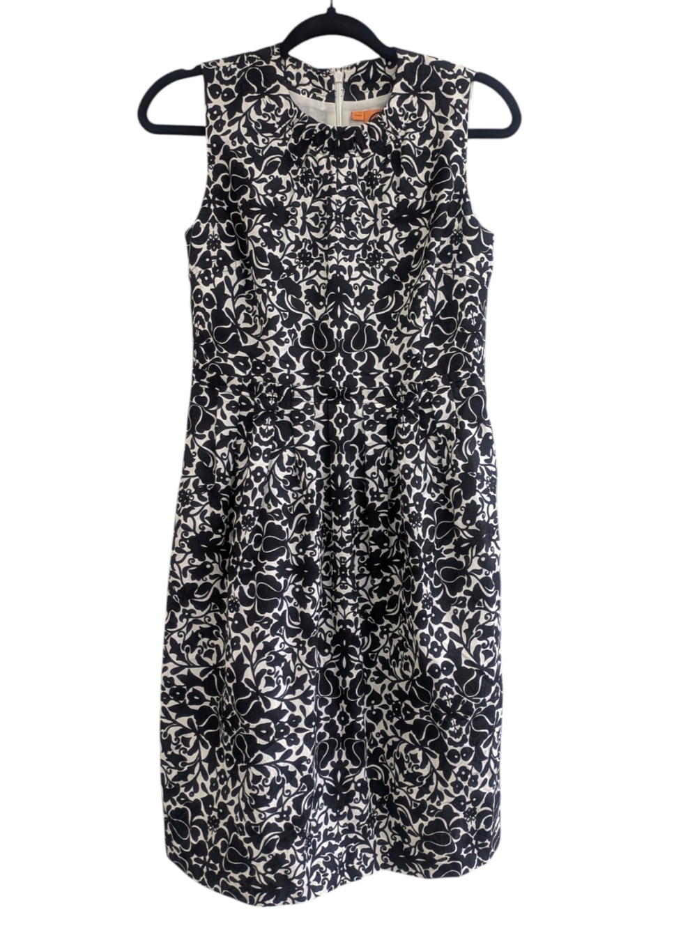Tory Burch Floral Black White Silk Blend Dress. Size 4